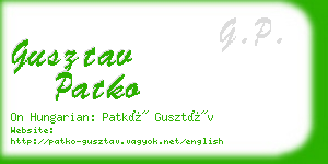 gusztav patko business card